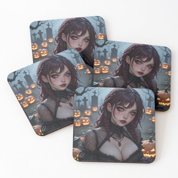 Item preview, Hot Halloween Anime Babe Goth Mommy Waifu Woman designed and sold by Your New Fixation.