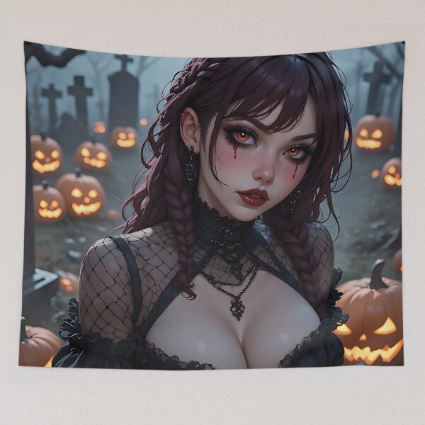 Item preview, Hot Halloween Anime Babe Goth Mommy Waifu Woman designed and sold by Your New Fixation.