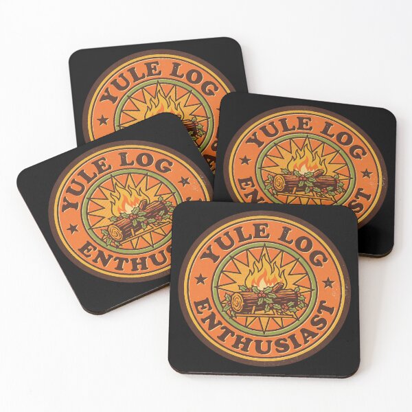 Item preview, Yule Log Enthusiast — Retro Winter Solstice Badge designed and sold by TheCalmEdit.
