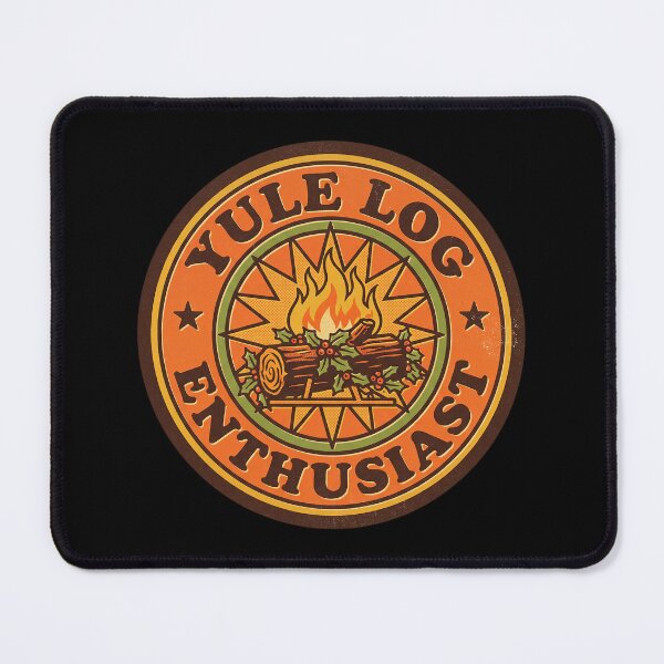 Item preview, Yule Log Enthusiast — Retro Winter Solstice Badge designed and sold by TheCalmEdit.