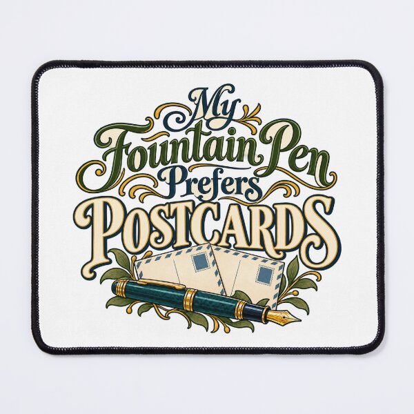 Item preview, Fountain Pen Prefers Postcards Decorative Type designed and sold by Bikivuno.