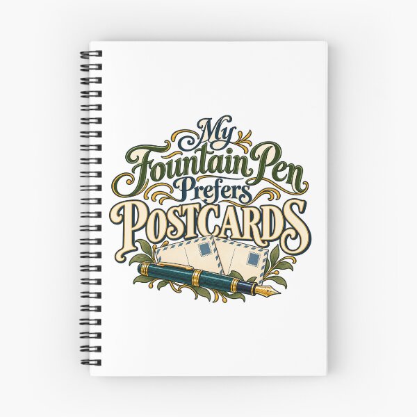Item preview, Fountain Pen Prefers Postcards Decorative Type designed and sold by Bikivuno.