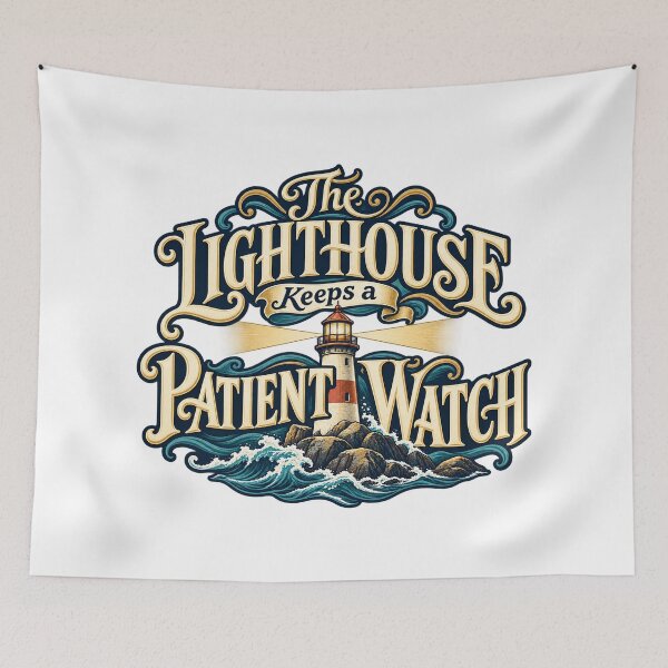 Item preview, Lighthouse Keeps a Patient Watch Nautical Type designed and sold by Bikivuno.