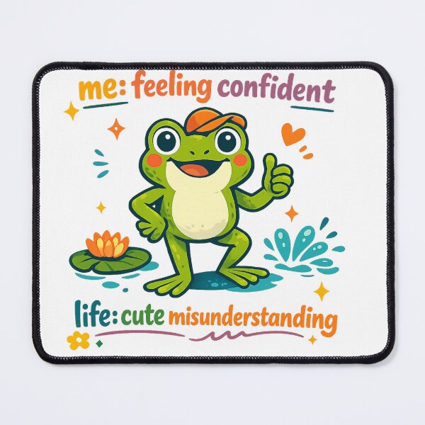 Item preview, Feeling Confident Cute Misunderstanding Funny Frog Relatable Humor Art designed and sold by inkoutninja.