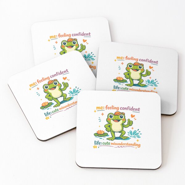 Item preview, Feeling Confident Cute Misunderstanding Funny Frog Relatable Humor Art designed and sold by inkoutninja.