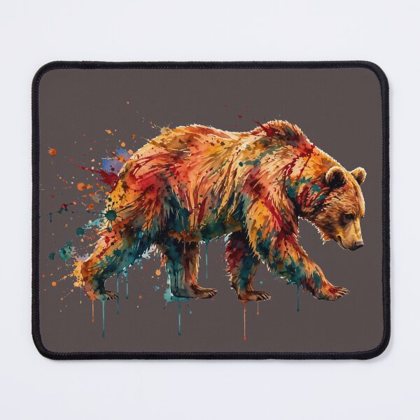 Item preview, Grizzly Bear Watercolor Art - Wild Wildlife Splash designed and sold by CaptainSeal.