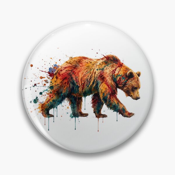 Item preview, Grizzly Bear Watercolor Art - Wild Wildlife Splash designed and sold by CaptainSeal.