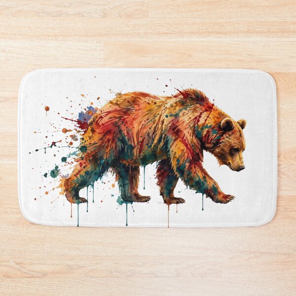 Item preview, Grizzly Bear Watercolor Art - Wild Wildlife Splash designed and sold by CaptainSeal.