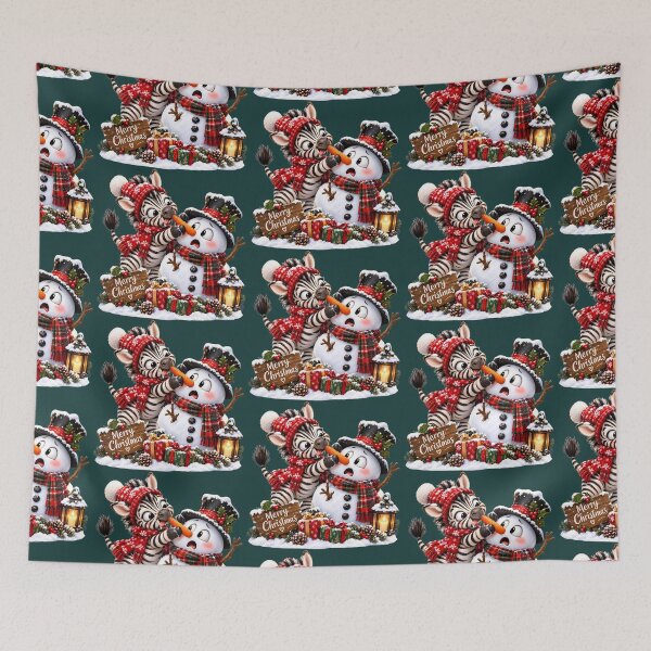 Item preview, Naughty Zebra Steals the Snowman’s Carrot – Funny Christmas Chaos designed and sold by HoMya.