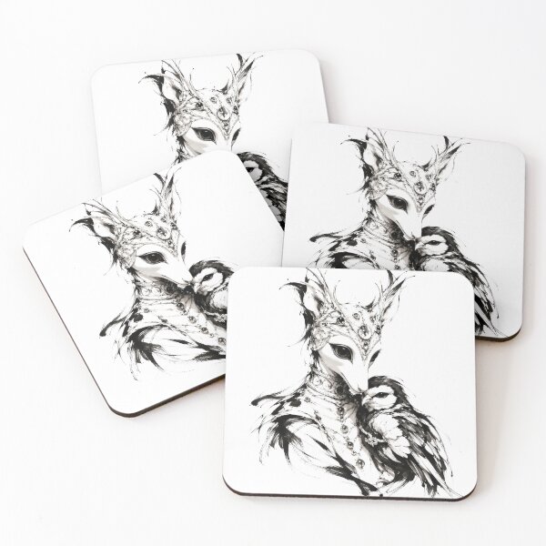 Item preview, Mystical Fox and Bird Ink Portrait designed and sold by GorinART.