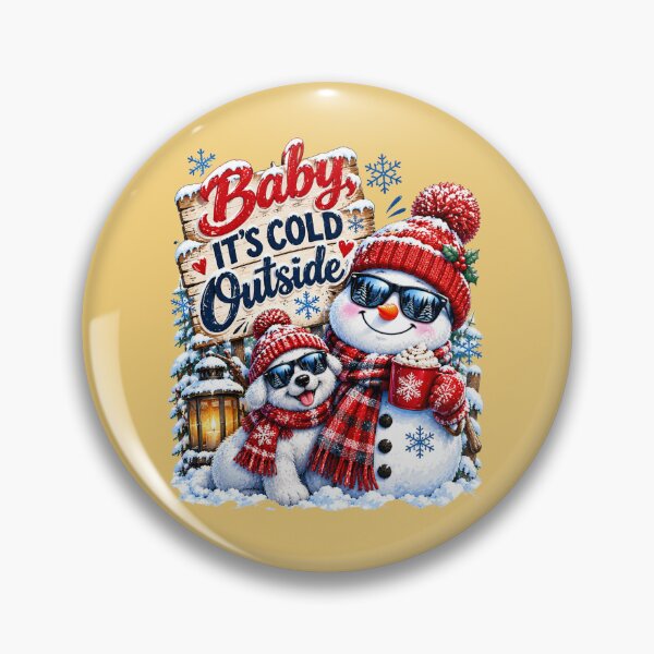 Item preview, Baby It's Cold Outside – Cute Snowman and Dog Winter Holiday Art designed and sold by Evelashop.