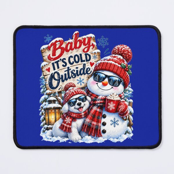 Item preview, Baby It's Cold Outside – Cute Snowman and Dog Winter Holiday Art designed and sold by Evelashop.