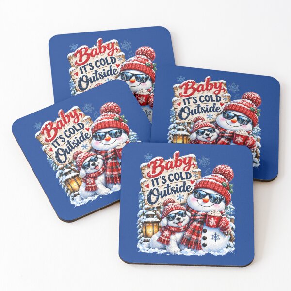 Item preview, Baby It's Cold Outside – Cute Snowman and Dog Winter Holiday Art designed and sold by Evelashop.