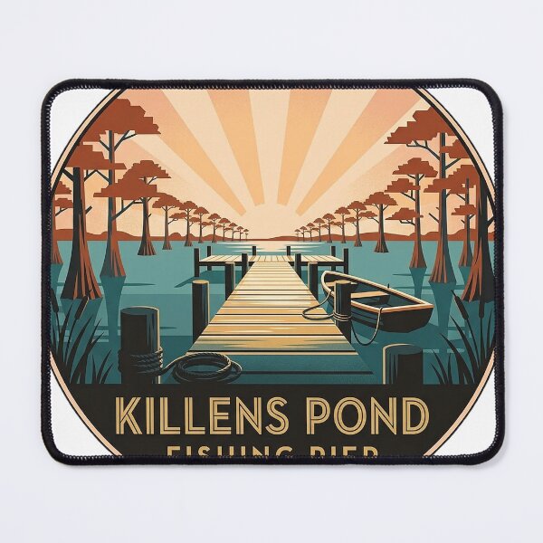 Item preview, Killens Pond State Park Fishing Pier Art Deco Emblem Sticker Delaware designed and sold by DetourDgn.