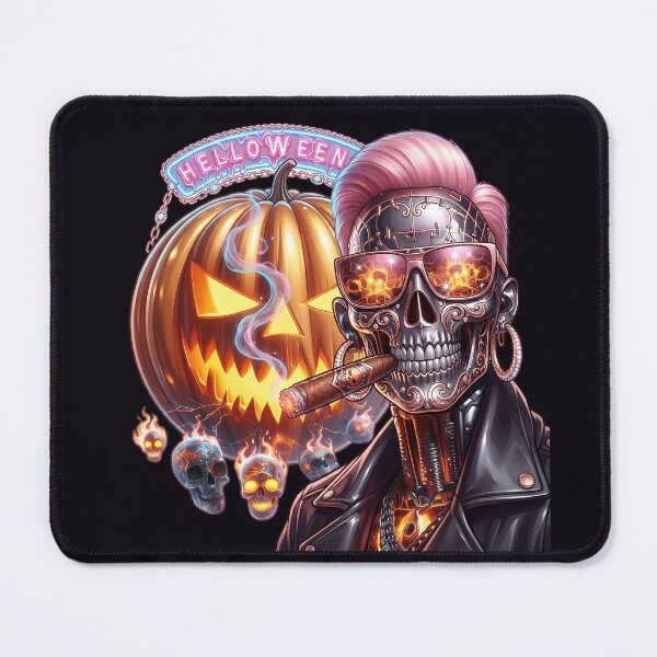 Item preview, Halloween Cyborg Skeleton Cigar Pumpkin Sunglasses designed and sold by Voodoo Store Paranormal Collections.