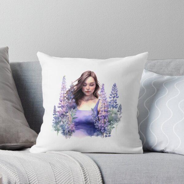 Item preview, Lupine Flower Girl | Elegant Botanical Floral Art designed and sold by Mandayartstudio.
