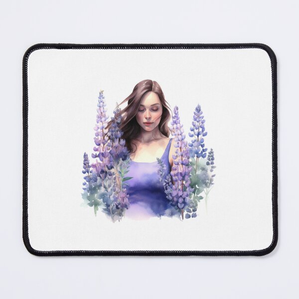 Item preview, Lupine Flower Girl | Elegant Botanical Floral Art designed and sold by Mandayartstudio.
