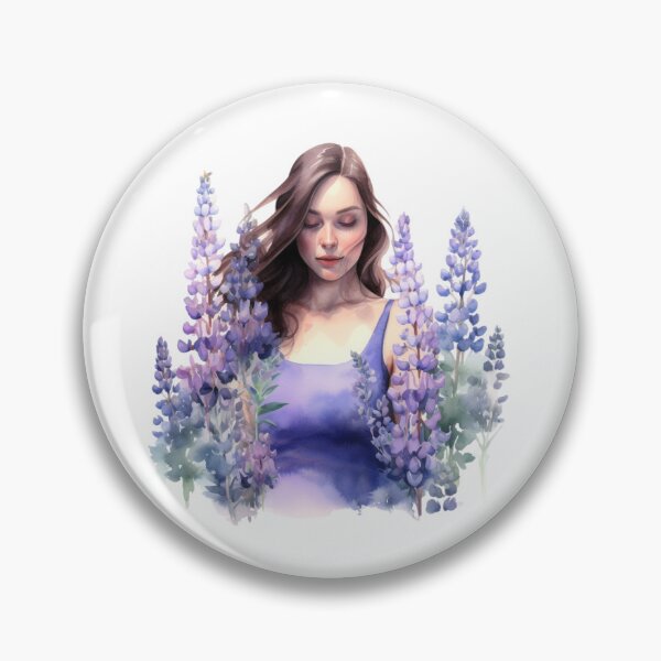 Item preview, Lupine Flower Girl | Elegant Botanical Floral Art designed and sold by Mandayartstudio.