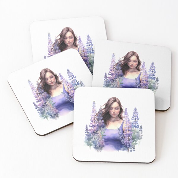 Item preview, Lupine Flower Girl | Elegant Botanical Floral Art designed and sold by Mandayartstudio.