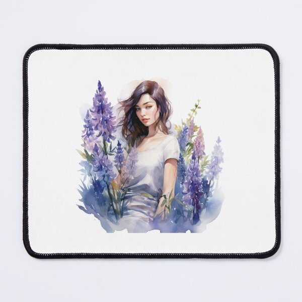 Item preview, Lupine Flower Girl | Elegant Botanical Floral Art designed and sold by Mandayartstudio.