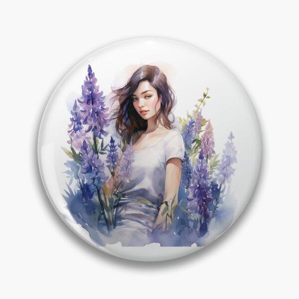 Item preview, Lupine Flower Girl | Elegant Botanical Floral Art designed and sold by Mandayartstudio.