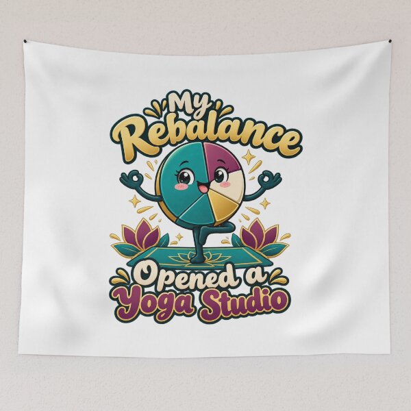 Item preview, Rebalance Yoga Studio Funny Portfolio Cartoon designed and sold by Bikivuno.