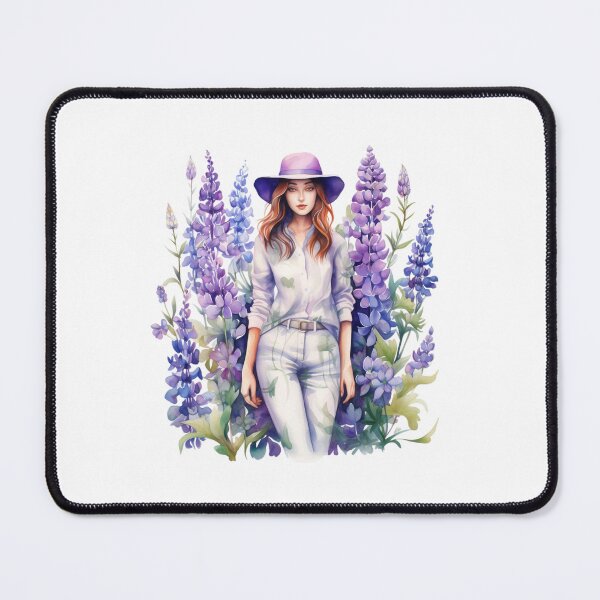 Item preview, Lupine Flower Girl | Elegant Botanical Floral Art designed and sold by Mandayartstudio.
