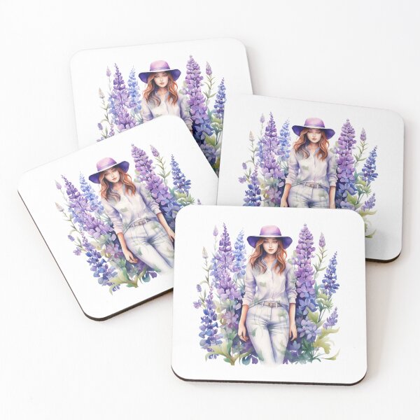 Item preview, Lupine Flower Girl | Elegant Botanical Floral Art designed and sold by Mandayartstudio.