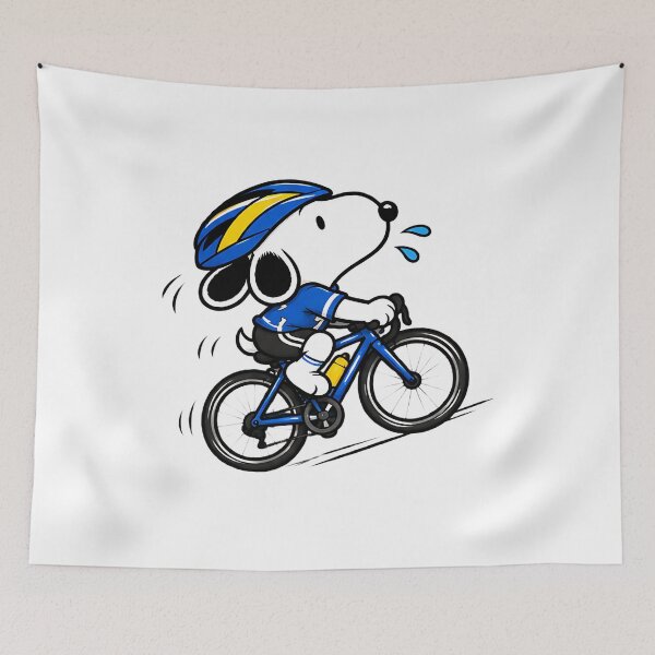 Item preview, Snoopy Cycling – Funny Downhill Bike Ride Action Pose designed and sold by artizallart.