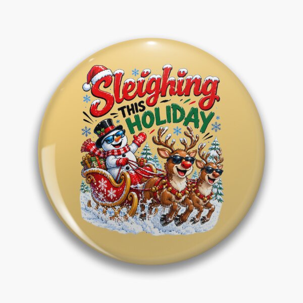 Item preview, Sleighing This Holiday – Funny Snowman and Reindeer Christmas Art designed and sold by Evelashop.