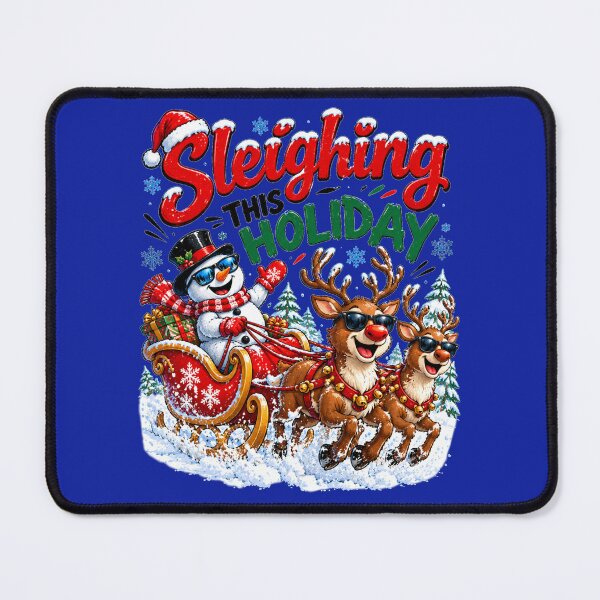 Item preview, Sleighing This Holiday – Funny Snowman and Reindeer Christmas Art designed and sold by Evelashop.
