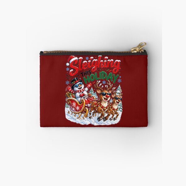 Item preview, Sleighing This Holiday – Funny Snowman and Reindeer Christmas Art designed and sold by Evelashop.