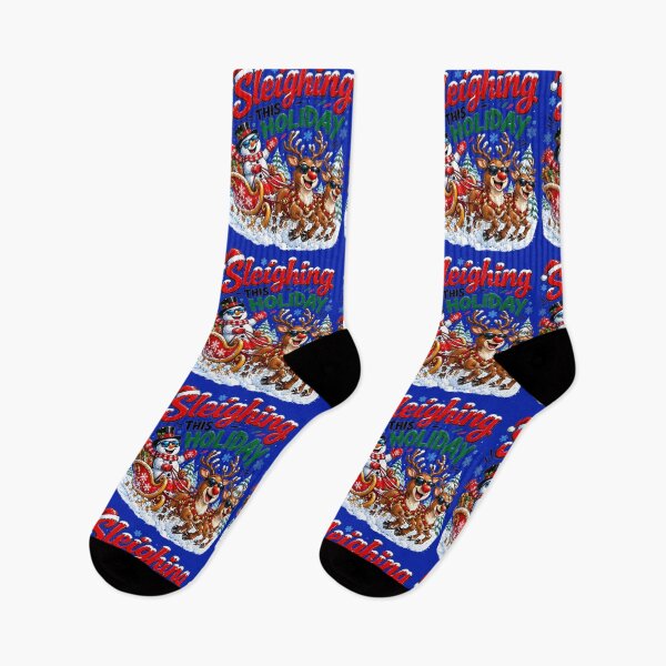 Item preview, Sleighing This Holiday – Funny Snowman and Reindeer Christmas Art designed and sold by Evelashop.