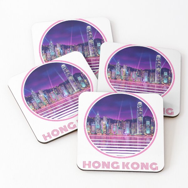 Item preview, Hong Kong Synthwave Neon Skyline Sunset designed and sold by jainaspp.