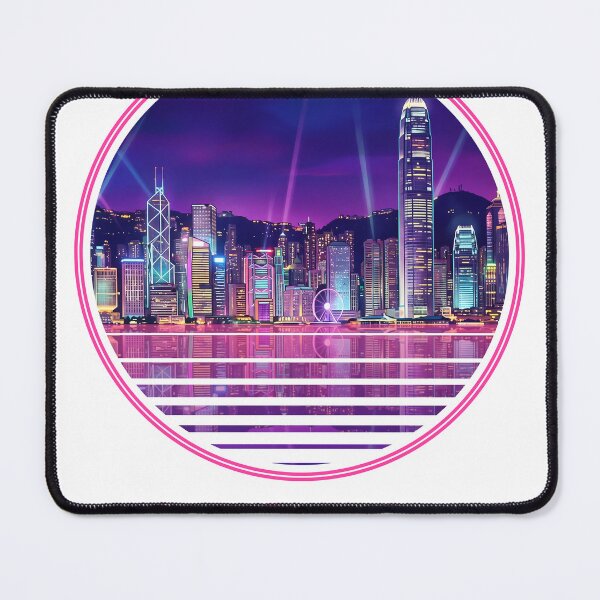Item preview, Hong Kong Synthwave Neon Skyline Sunset designed and sold by jainaspp.