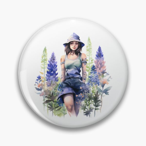 Item preview, Lupine Flower Girl | Elegant Botanical Floral Art designed and sold by Mandayartstudio.