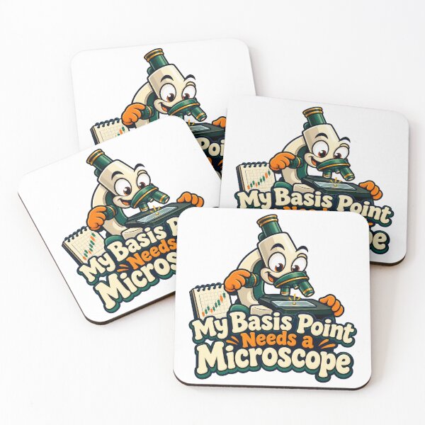 Item preview, Basis Point Microscope Funny Financial Cartoon designed and sold by Bikivuno.