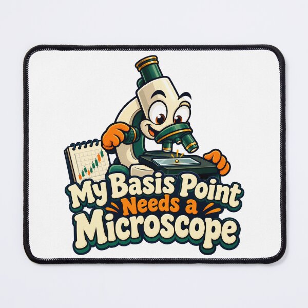 Item preview, Basis Point Microscope Funny Financial Cartoon designed and sold by Bikivuno.