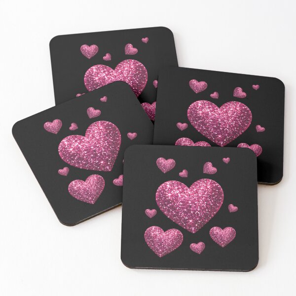 Item preview, 70s 60s Vintage Pink Glitter Hearts Glam Retro Disco Sparkle designed and sold by Jt41.