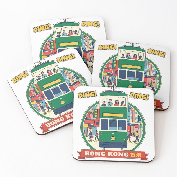 Item preview, Ding Ding Hong Kong Green Tram Badge designed and sold by jainaspp.