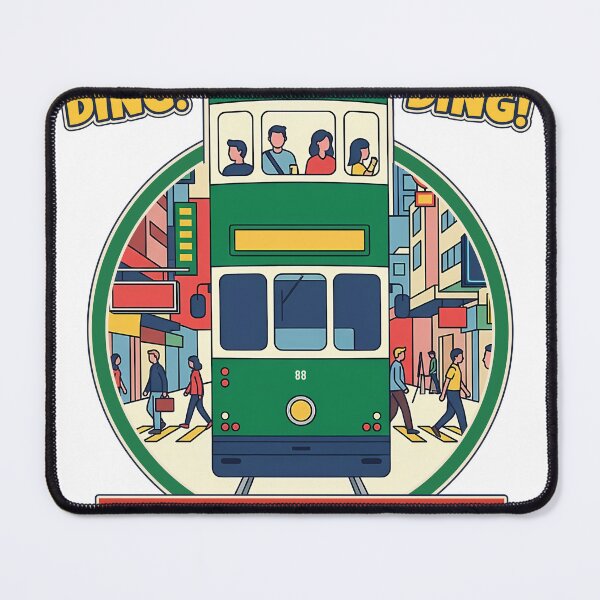 Item preview, Ding Ding Hong Kong Green Tram Badge designed and sold by jainaspp.