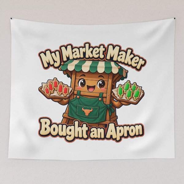 Item preview, Market Maker Apron Funny Trading Stall Cartoon designed and sold by Bikivuno.