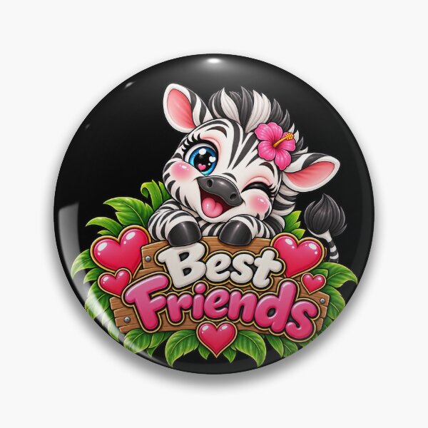 Item preview, Best Friends Zebra – Cute Kawaii Zebra Wildlife Friendship designed and sold by aventi24.
