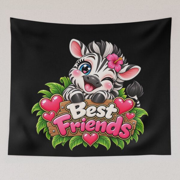 Item preview, Best Friends Zebra – Cute Kawaii Zebra Wildlife Friendship designed and sold by aventi24.