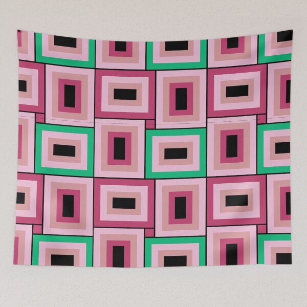 Item preview, Mid-Century Modern Pink, Green And Magenta Rectangle Pattern designed and sold by DEC02.