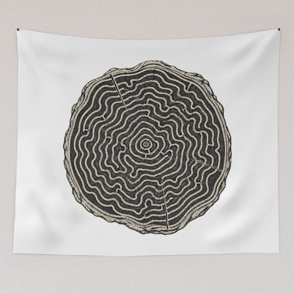 Item preview, Intricate Tree Ring Maze Wood Grain designed and sold by HoRC.
