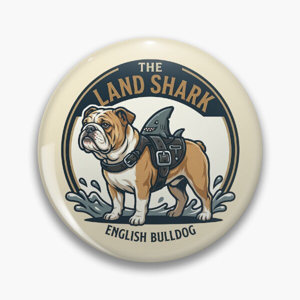 Item preview, The Land Shark – Funny English Bulldog Dog Shark Design designed and sold by Vin  Zzep.