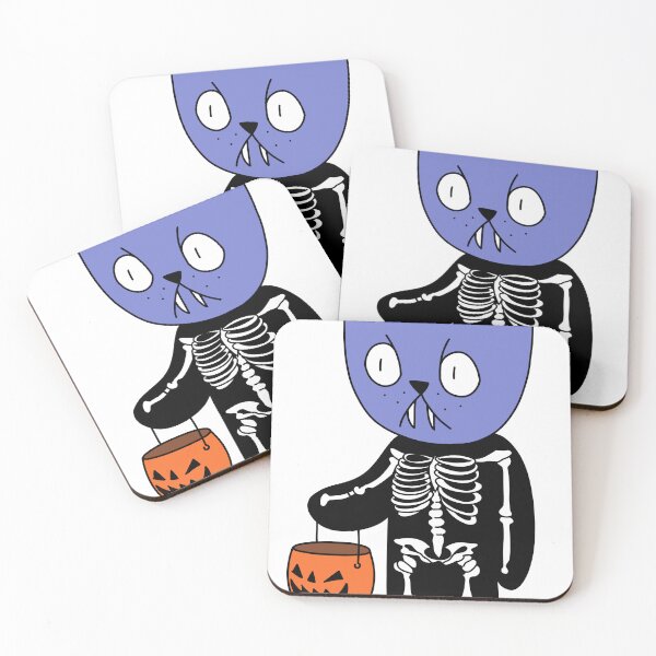 Item preview, skeleton cat - purple designed and sold by motherbrainart.