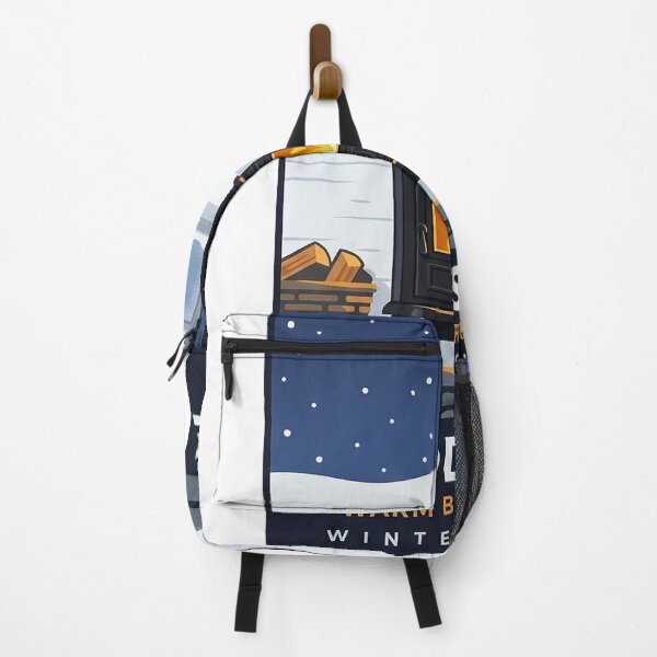 Item preview, Woodstove Winter Cabin Sticker - Retro Travel Poster Style designed and sold by DetourDgn.