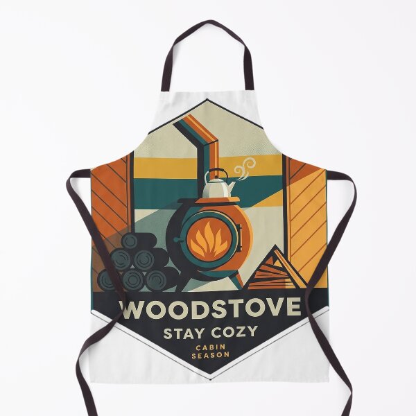 Item preview, Woodstove Stay Cozy Geometric Badge Sticker - Modern Retro Cabin designed and sold by DetourDgn.